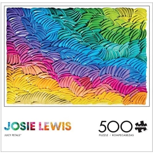 Brand New Sealed ‘JUICY PETALS’ 500 pc Puzzle-Artist JOSIE LEWIS- rainbow color
